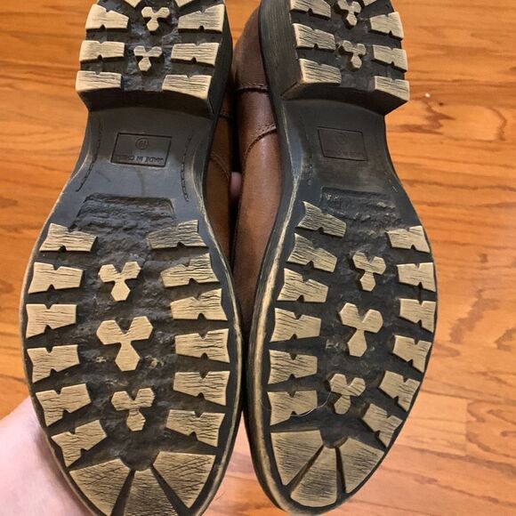 Size 10 Lace up (side zippers) brown work boots with flannel lining NWOT - Picture 6 of 9